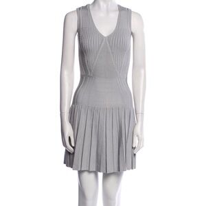 Cushnie Gray Pleated Mini Dress